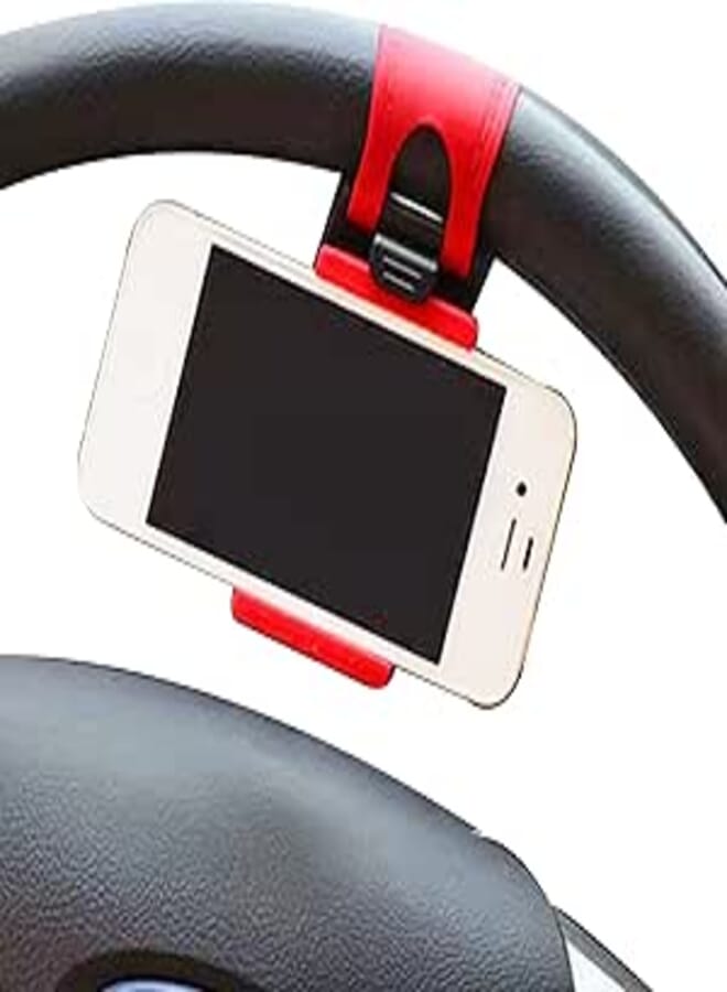 Car Phone Mount,Universal Steering Wheel Car Phone Holder，Phone Holder Mount Compatible with iPhone 12 Pro Max/11 Pro Max/SE/XR/XS/8 Plus and All Phones